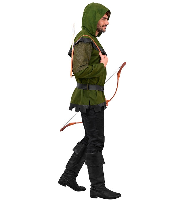 Robin Hood Kostüm Oberteil mit Kapuze und Gürtel für Fasnacht und Mittelalterfest