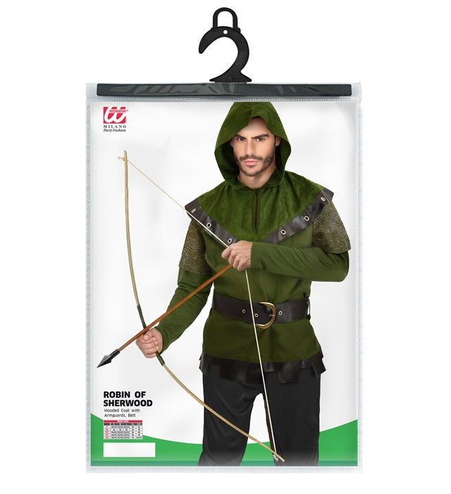 Robin Hood Kostüm Oberteil mit Kapuze und Gürtel für Fasnacht und Mittelalterfest