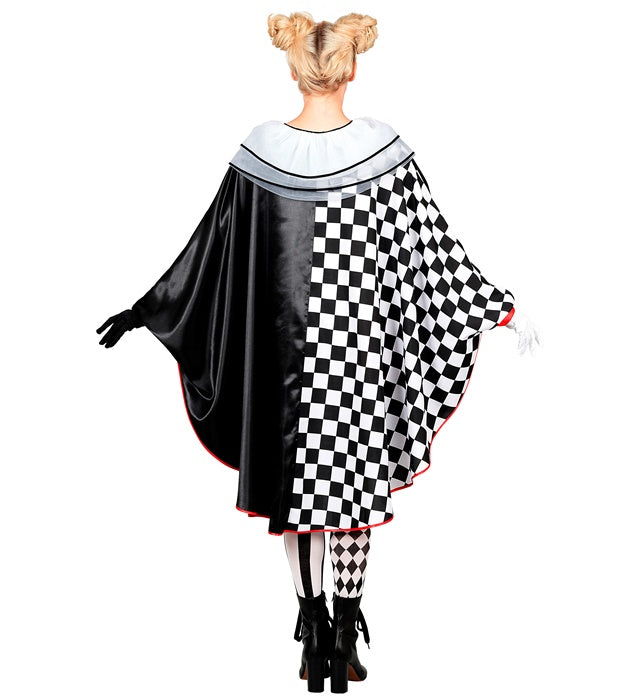 Pierrot Poncho schwarz-weiß für Fasnacht und Karneval