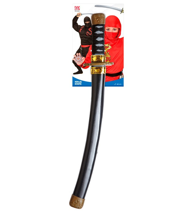 Ninjaschwert mit schwarzer Scheide 40 cm Länge