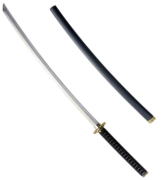 Japanisches Schwert mit schwarzer Scheide 107 cm für Ninja-Kostüm