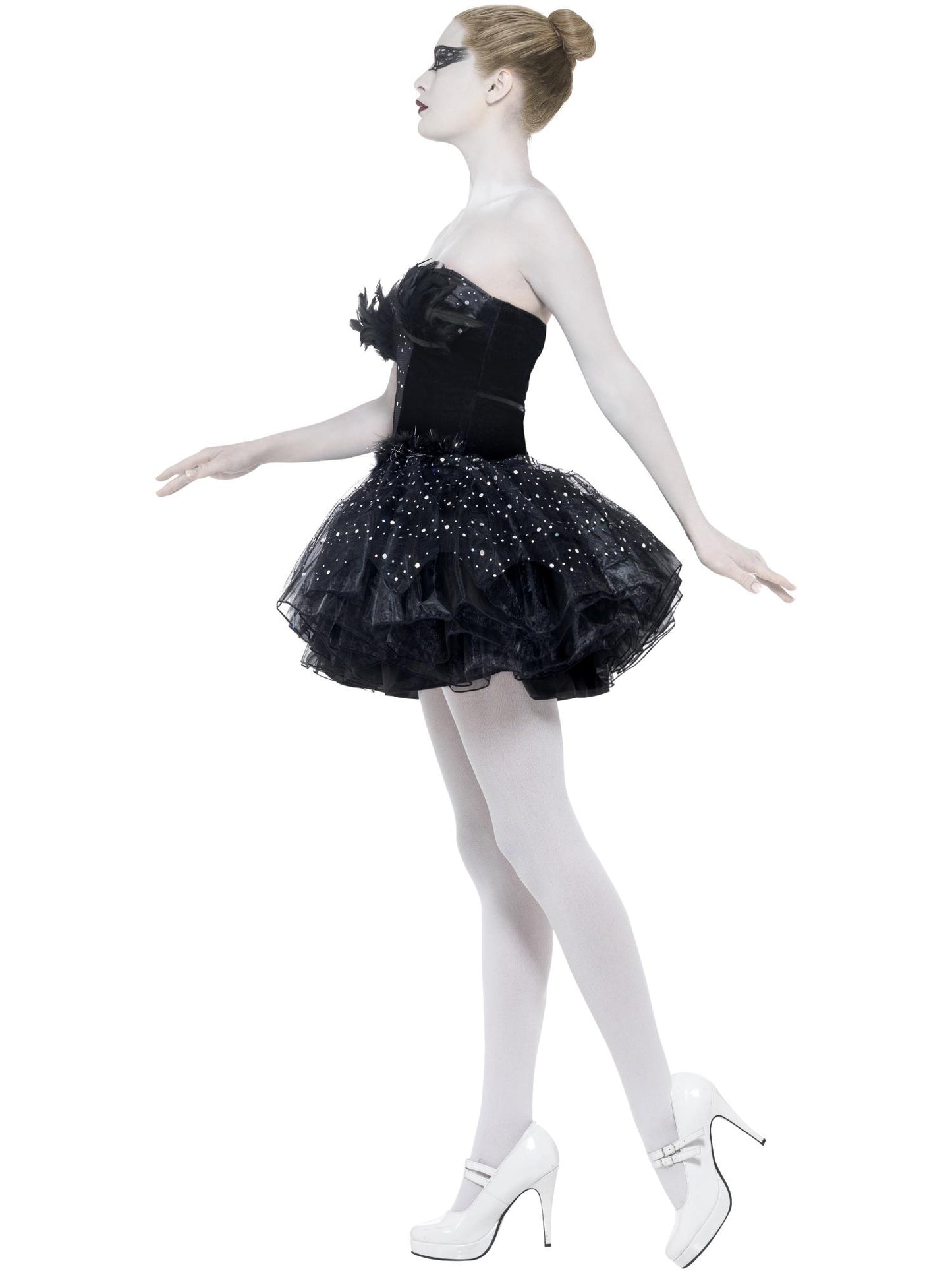 Smiffys Gothic Swan Masquerade Costume, Black CS für Damen