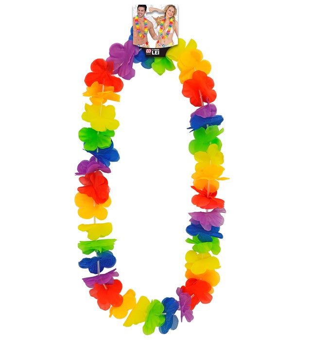 Bunte Hawaii-Kette mit Blumen für Fasnacht und Karneval