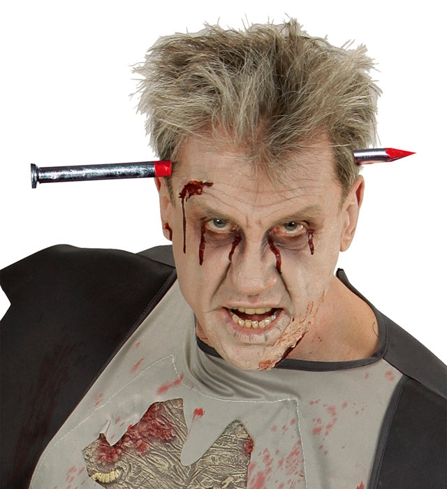 Nagel durch den Kopf Halloween Effekt zum Anbringen auf der Haut