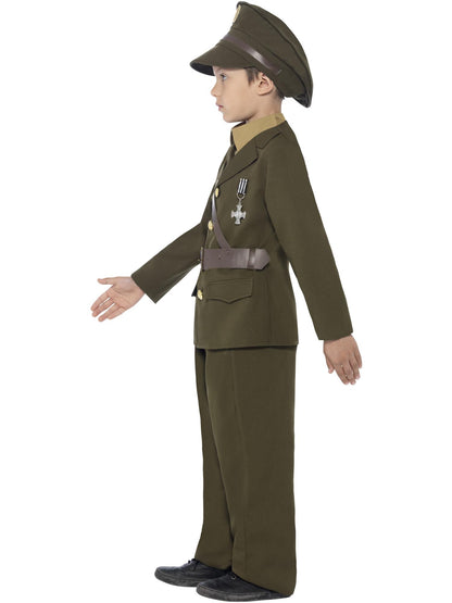 Smiffys 1940s Army Officer Kostüm für Jungen in Grün – Seitenansicht