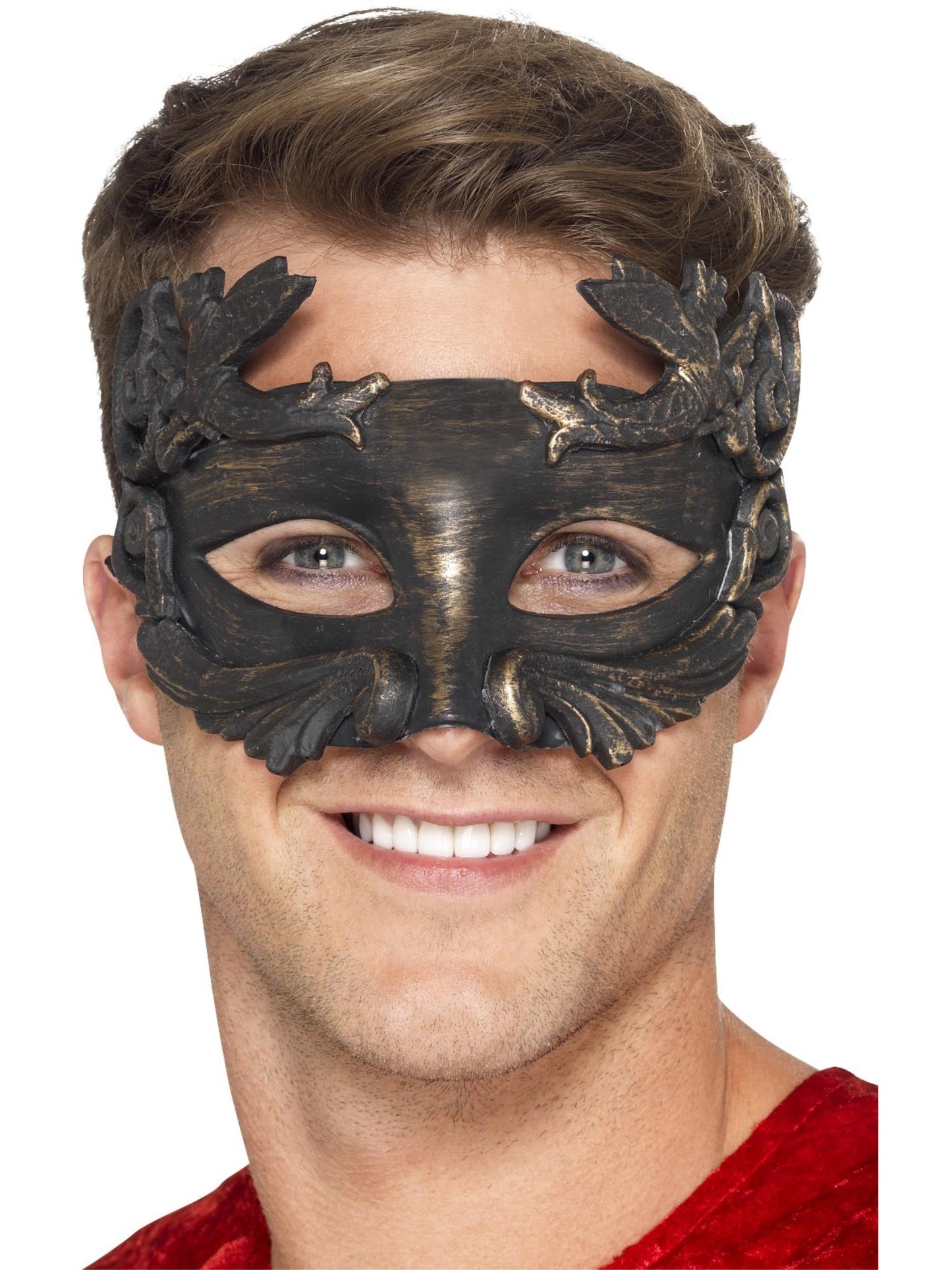 Smiffys Warrior God Metallic Masquerade Eyemask, Black für Unisex