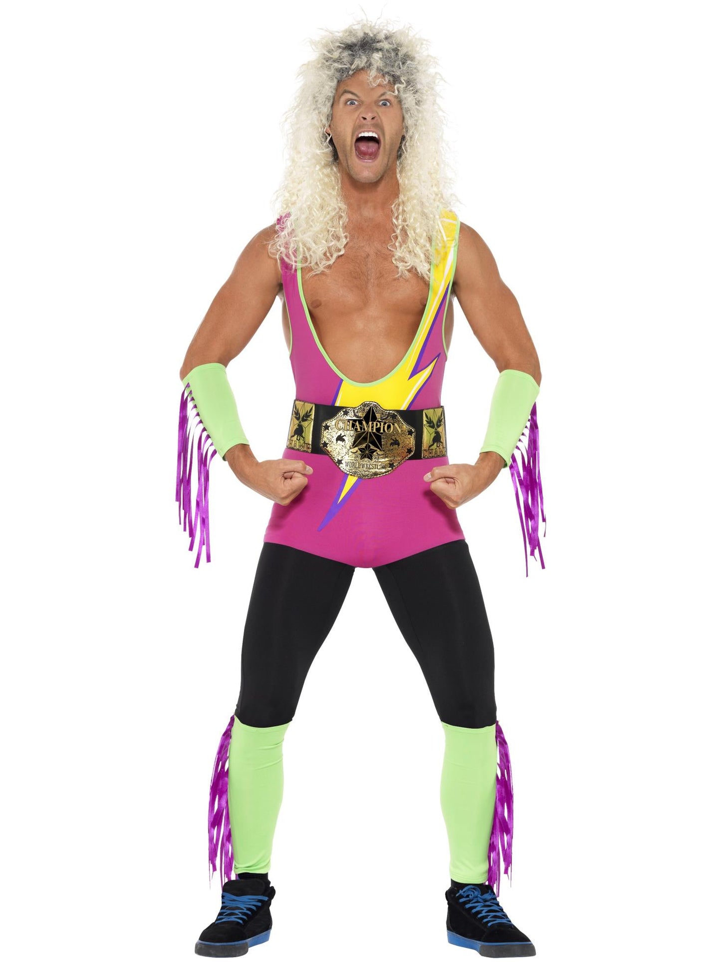 Smiffys Retro Wrestler Costume, Multi-Coloured CS für Herren