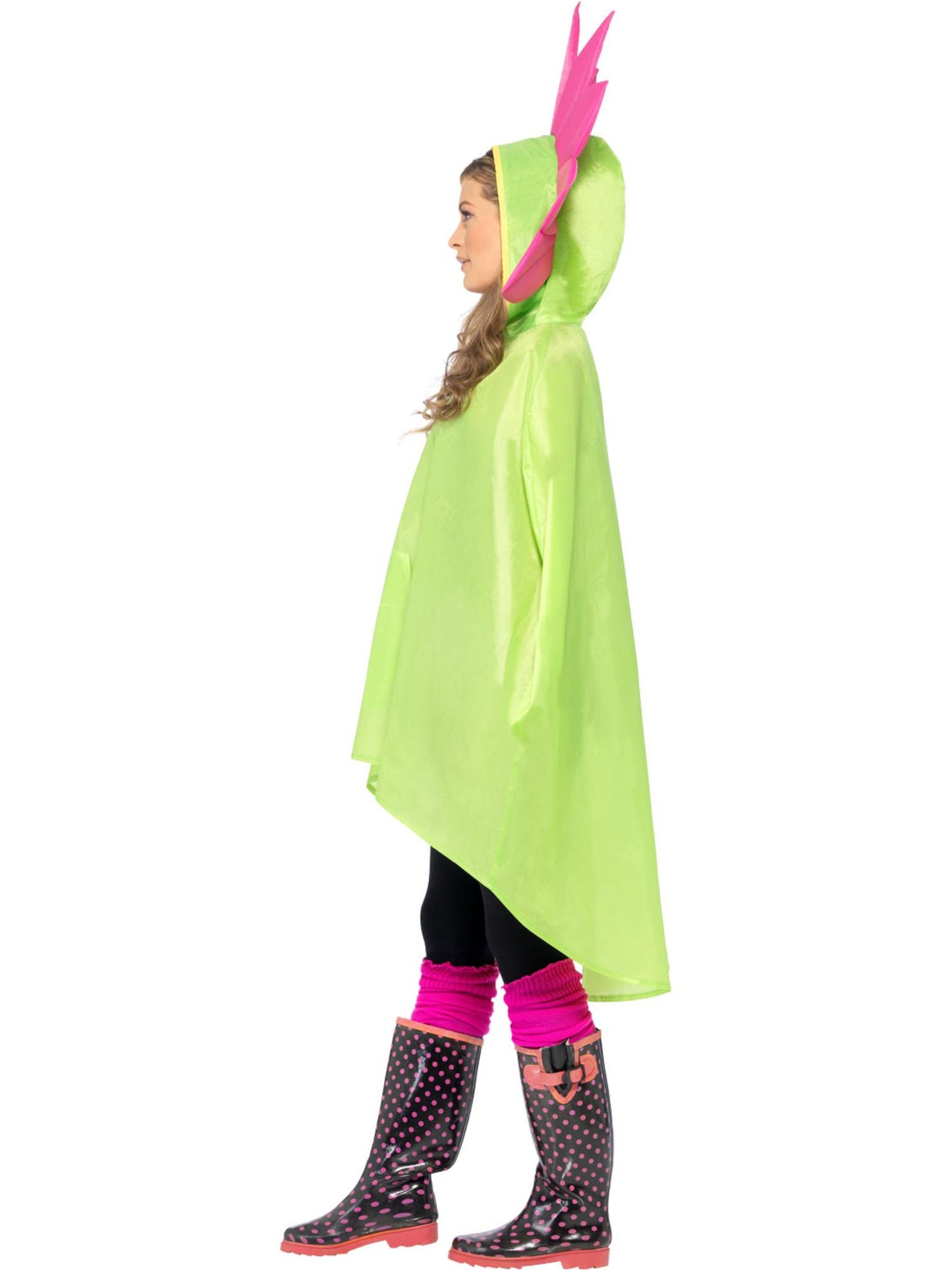 Smiffys Flower Party Poncho, Green CS für Unisex