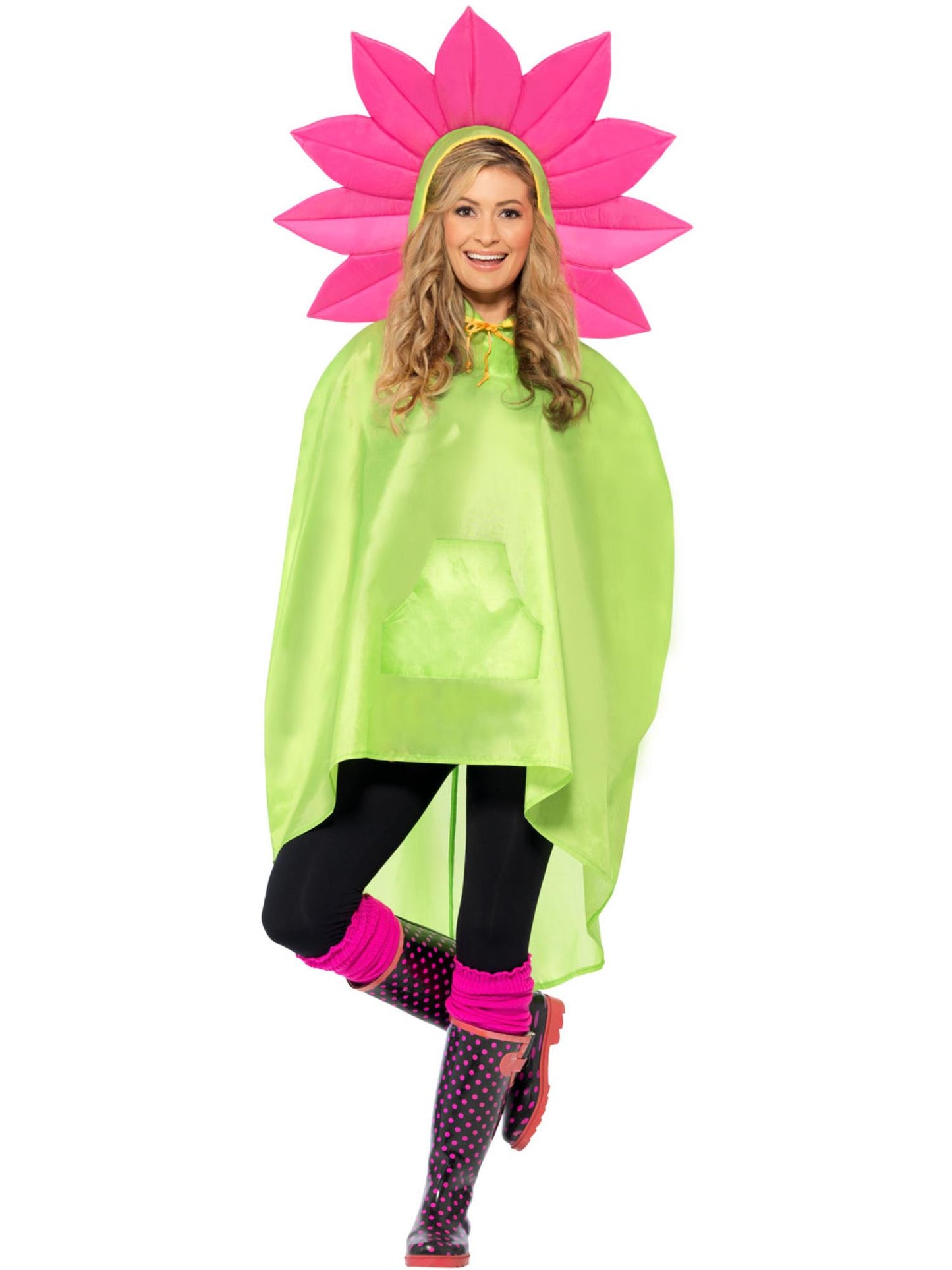 Smiffys Flower Party Poncho, Green CS für Unisex
