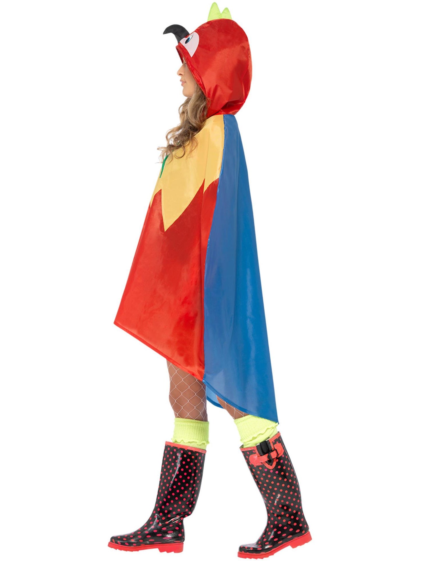 Smiffys ANIMAL Parrot Party Poncho, Red CS für Unisex