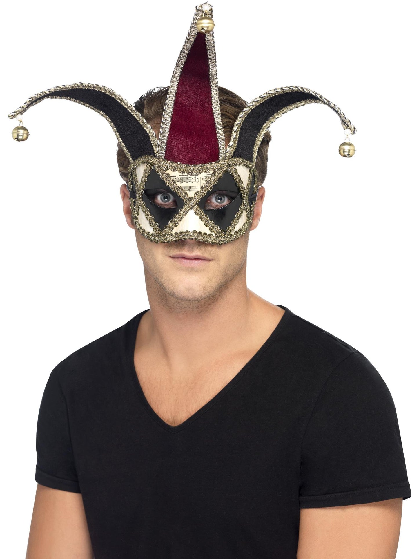 Smiffys JESTER Gothic Venetian Harlequin Eyemask, Multi-Coloured für Unisex