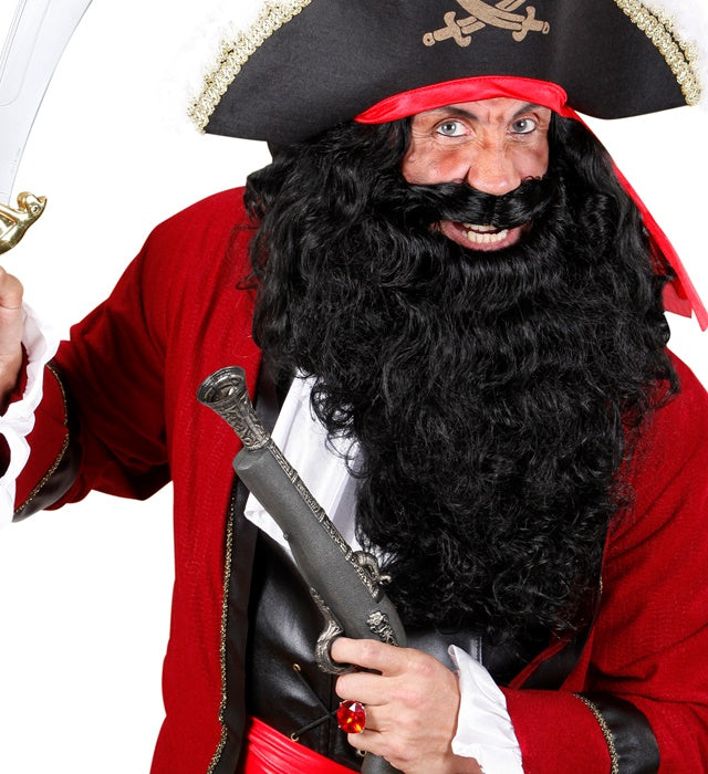 Antike Piratenpistole 42 cm in braunem Design für Fasnacht und Karneval