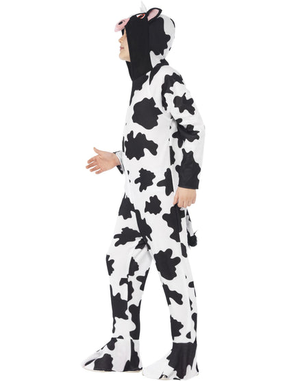 Smiffys Cow Costume Kinder Kuhkostüm schwarz weiss mit Kapuze – Seitenansicht