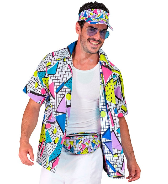Weißes Hemd im 80er Jahre Funky Fashion Stil für Fasnacht