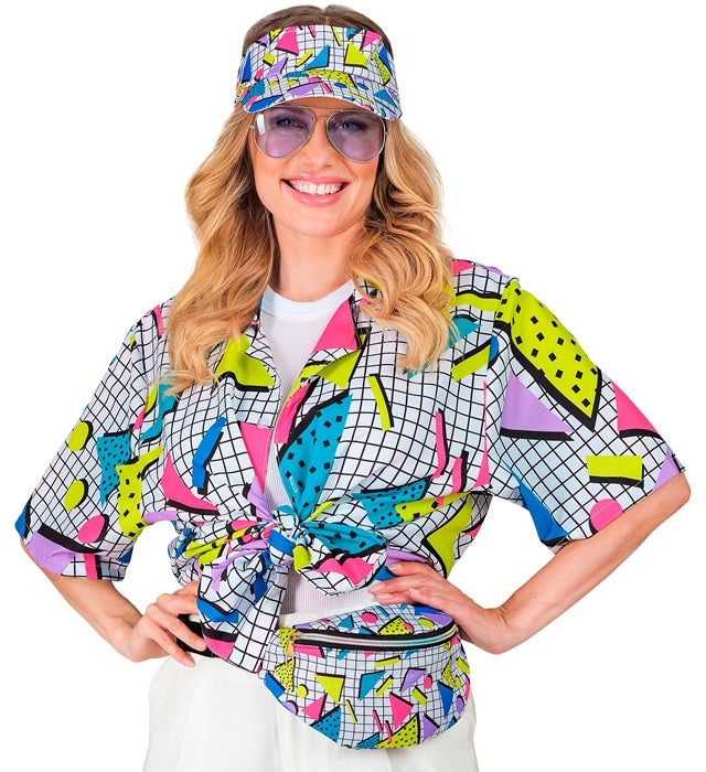 Weißes Hemd im 80er Jahre Funky Fashion Stil für Fasnacht