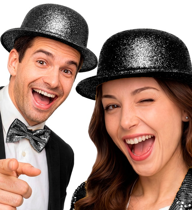 Schwarze Melone als klassische Kopfbedeckung für Fasnacht und Mottopartys