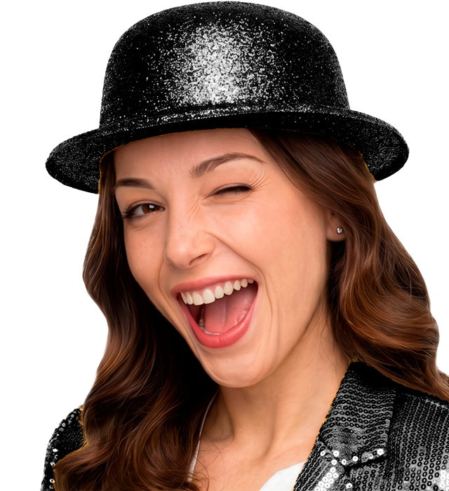 Schwarze Melone als klassische Kopfbedeckung für Fasnacht und Mottopartys