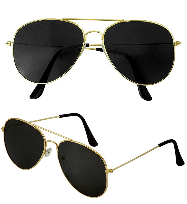 Schwarze Sonnenbrille mit dunklen Gläsern als Kostümzubehör