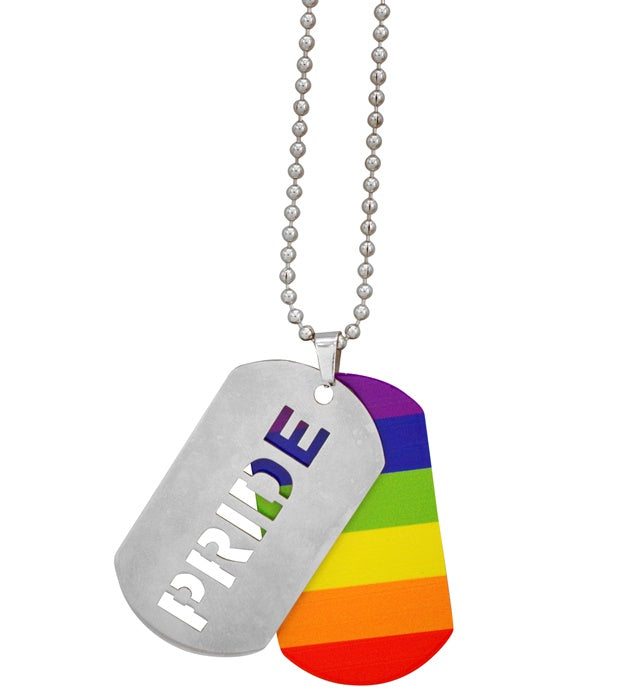 Bunte Pride Tag Kette in Regenbogenfarben für Fasnacht und Karneval
