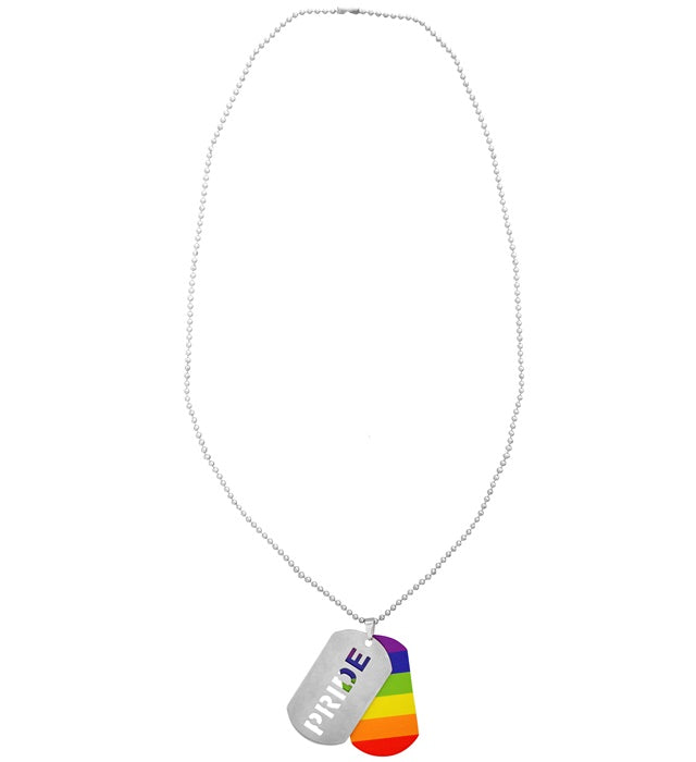 Bunte Pride Tag Kette in Regenbogenfarben für Fasnacht und Karneval