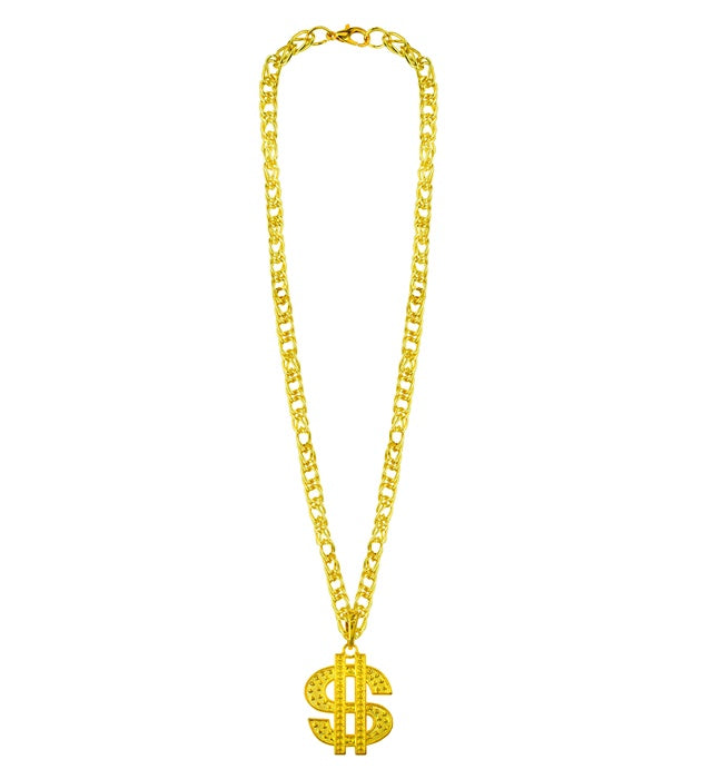 Dollar-Kette mit Anhänger 70 cm auf schwarzem Hintergrund