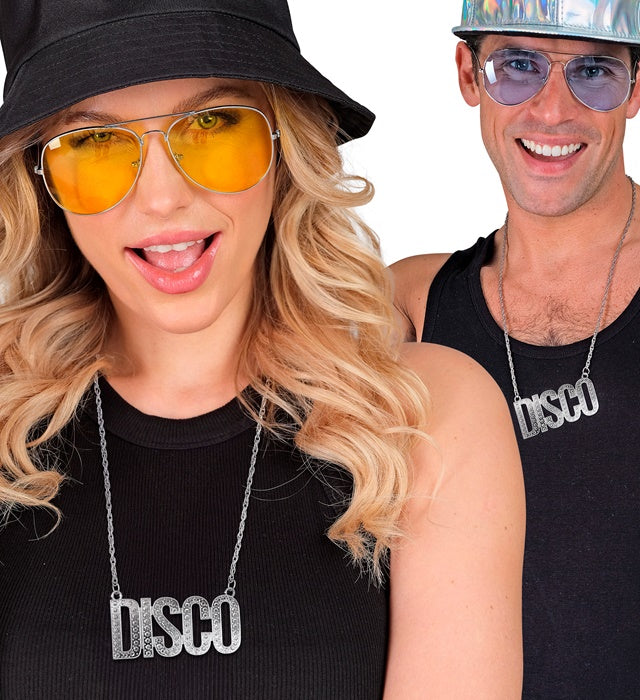 Bunte Disco Kette 65 cm als Fasnachts- und Mottoparty-Accessoire