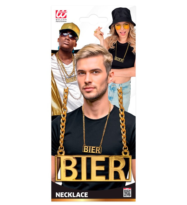 Lange Bierkette 65 cm als Fasnacht-Accessoire