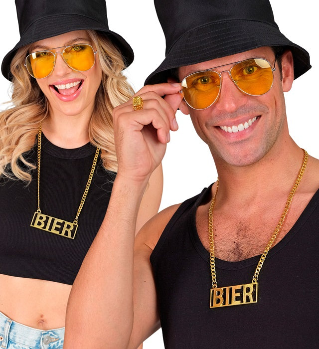 Lange Bierkette 65 cm als Fasnacht-Accessoire