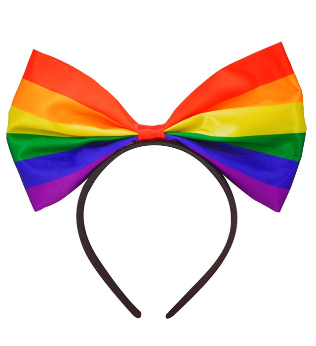 Regenbogen Schleifen-Haarreif buntes Fasnachts-Accessoire