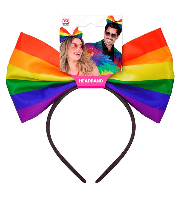 Regenbogen Schleifen-Haarreif buntes Fasnachts-Accessoire