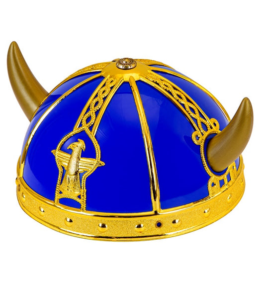 Wikingerhelm aus metallischem Hartplastik mit Hörnern für Fasnacht