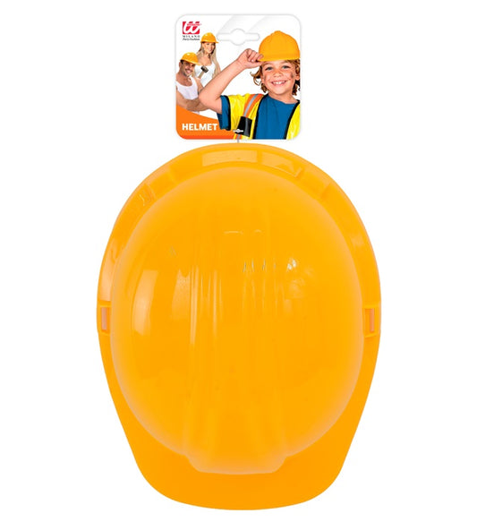 Bauarbeiterhelm aus Hartplastik in gelb für Fasnacht und Mottopartys