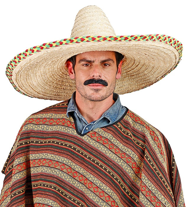 Bunter Maxi Sombrero mit Dekorationen und 65 cm Durchmesser