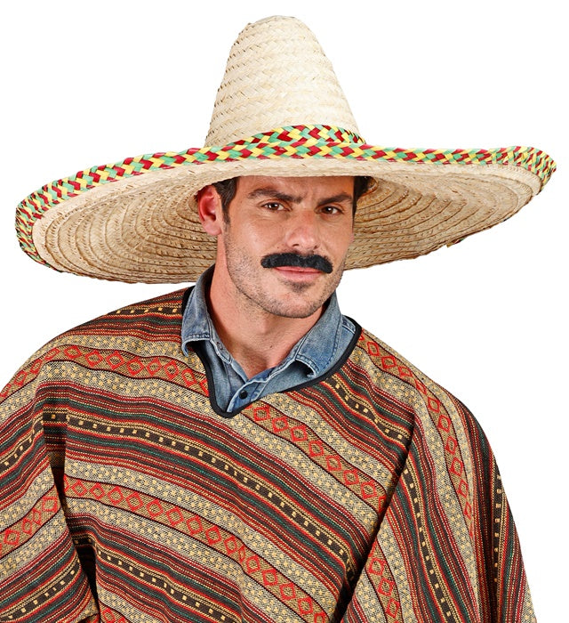 Bunter Maxi Sombrero mit Dekorationen und 65 cm Durchmesser