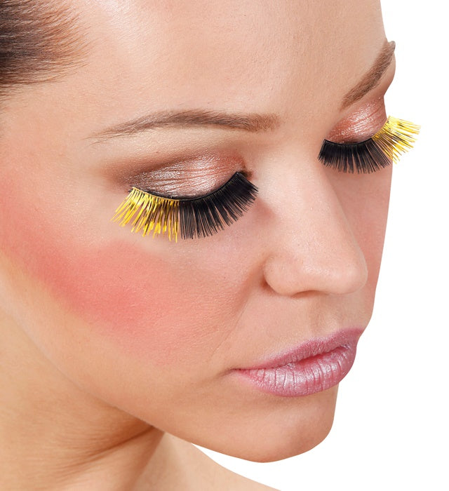Metallisierte Celebrity Wimpern in Schwarz-Gold und Schwarz-Silber mit Klebstofftube