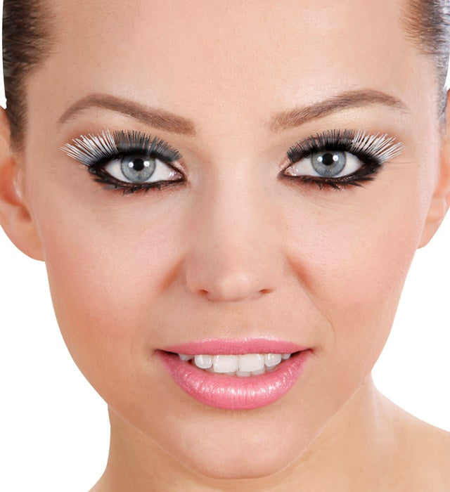Metallisierte Celebrity Wimpern in Schwarz-Gold und Schwarz-Silber mit Klebstofftube