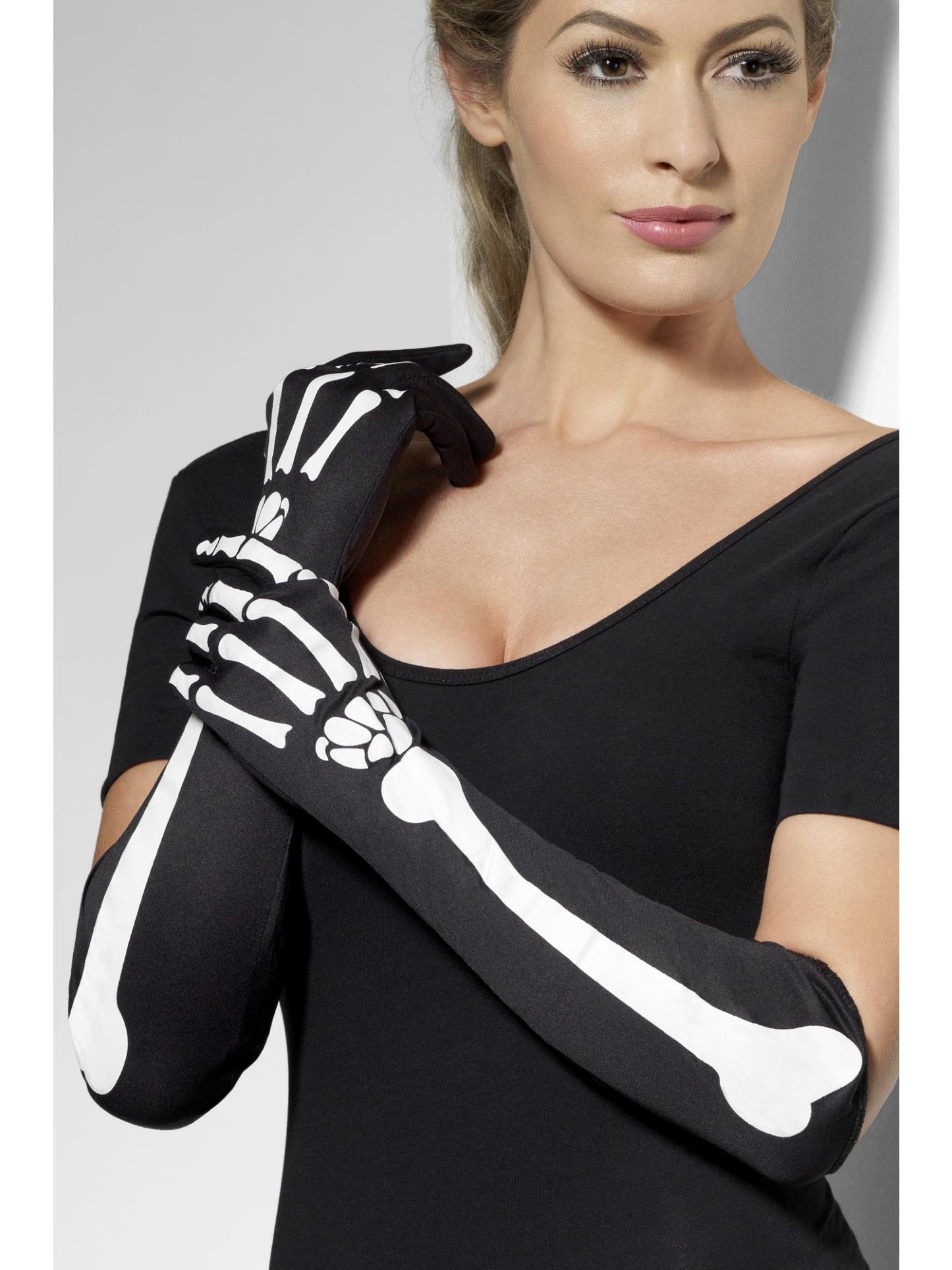 Smiffys Skeleton Gloves, Black für Damen