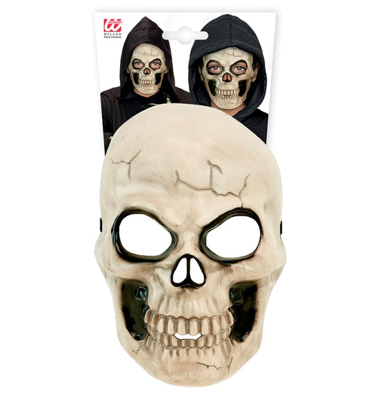 Kinder Totenkopfmaske aus Plastik mit elastischem Band für Halloween und Fasnacht
