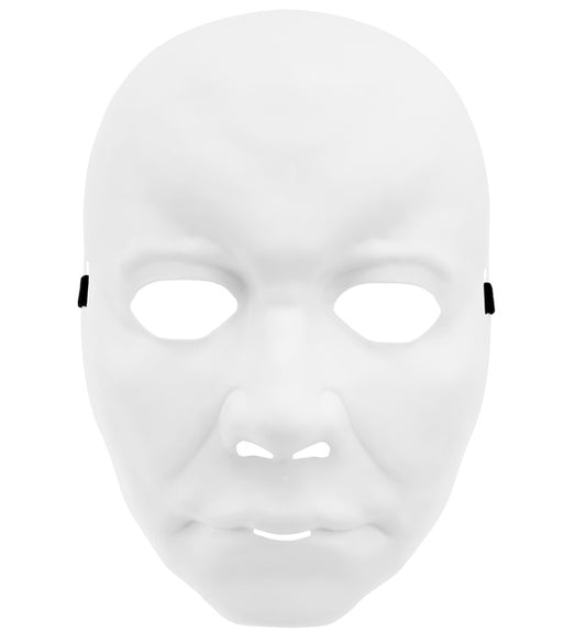 Weiße Maske aus Hardplastik für Fasnacht und Halloween