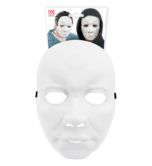 Weiße Maske aus Hardplastik für Fasnacht und Halloween