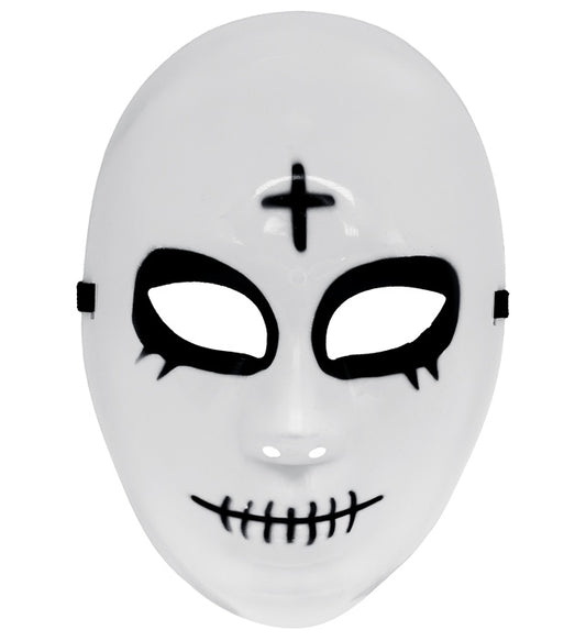 Satanistische Maske aus Hardplastik mit düsterem Design für Halloween und Fasnacht