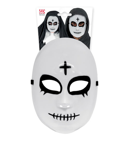 Satanistische Maske aus Hardplastik mit düsterem Design für Halloween und Fasnacht