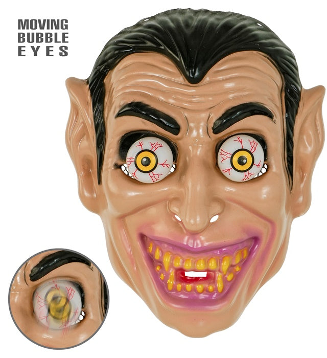 Vampirmaske aus Hardplastik mit wackelnden Augen für Halloween und Fasnacht