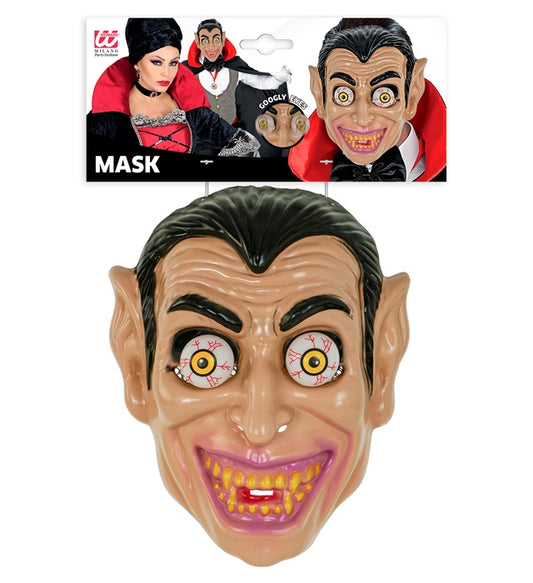 Vampirmaske aus Hardplastik mit wackelnden Augen für Halloween und Fasnacht