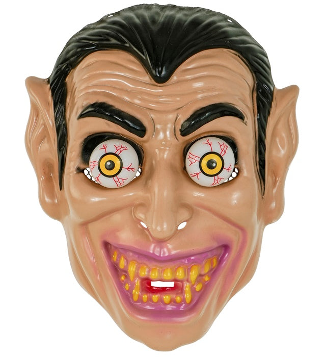 Vampirmaske aus Hardplastik mit wackelnden Augen für Halloween und Fasnacht