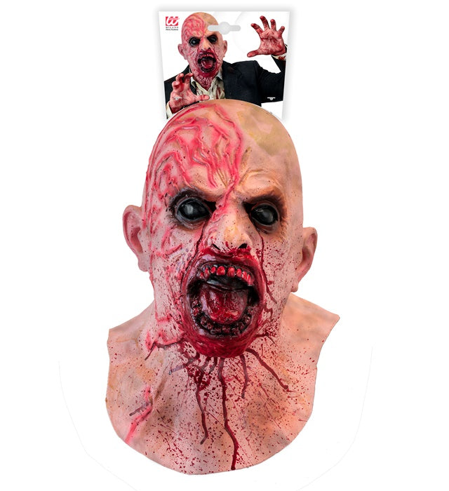 Latex Zombie Vollkopfmaske mit Hals- und Nackenbereich für Halloween