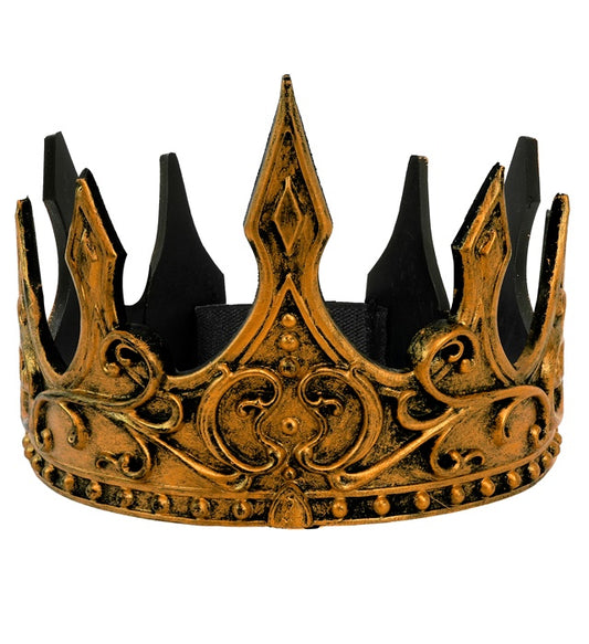 Goldene historische Latexkrone als Fasnachtsaccessoire