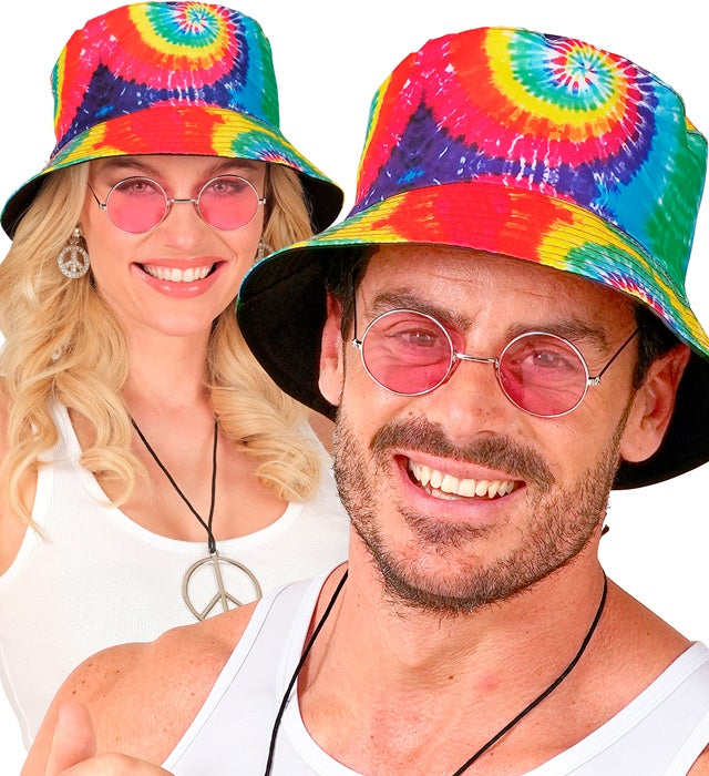 Bunter Tie Dye Anglerhut mit farbenfrohem Muster