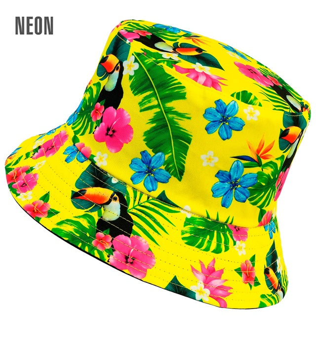 Neon Tropicana Anglerhut in leuchtendem Neon-Design auf neutralem Hintergrund