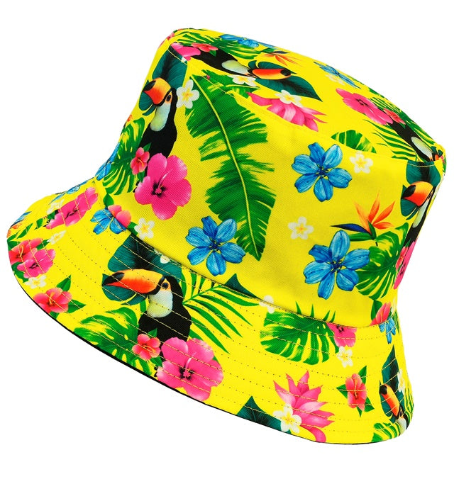 Neon Tropicana Anglerhut in leuchtendem Neon-Design auf neutralem Hintergrund